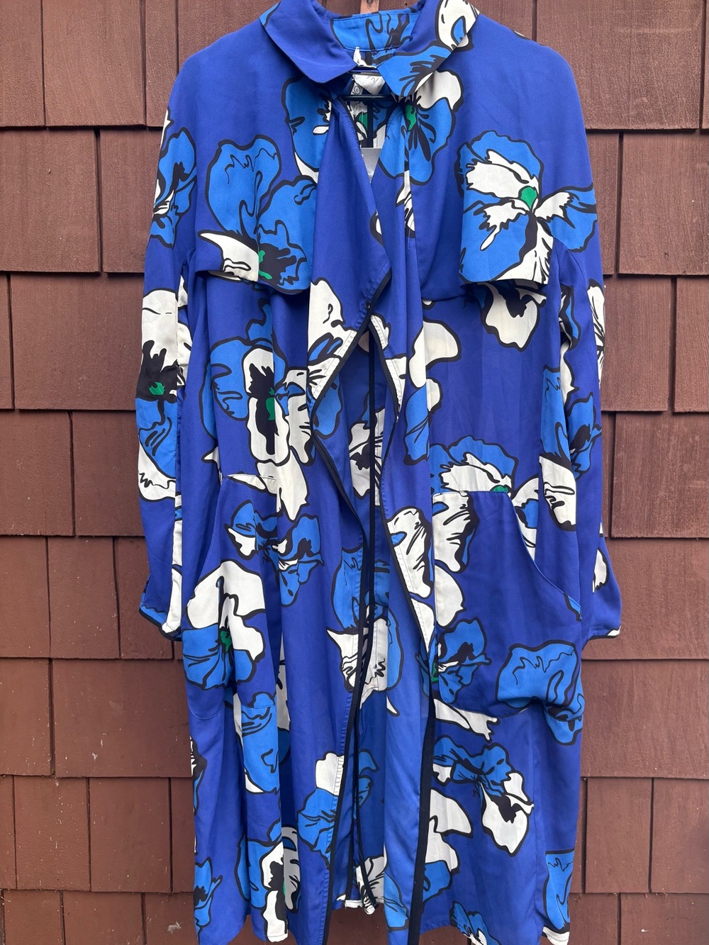 NWT Anthropologie Harlyn Blue Floral Print long sleeve open Duster large